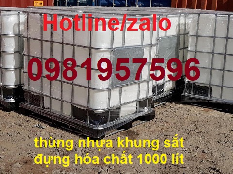 Thùng nhựa khung sắt đựng hóa chất 1000 lít 1