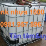 Thùng nhựa khung sắt đựng hóa chất 1000 lít, tank nhựa IBC 1000 lít, bồn nhựa khung sắt 1000 lít