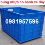 Thùng nhựa có 5 bánh xe đẩy, chuyên phân phối thùng nhựa nguyên sinh các loại