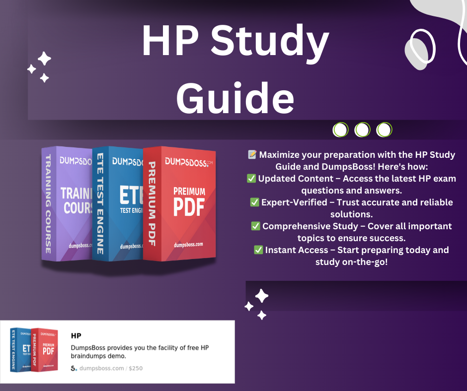 HP Study Guide from DumpsBoss Explains How to Pass Exams