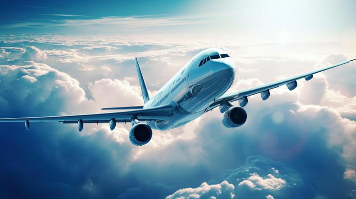 jet plane in flight generative ai photo